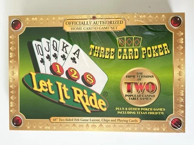 Let It Ride Three Card Poker Texas Hold 'Em Home Casino Game Set  SEALED  - Image 1 of 4