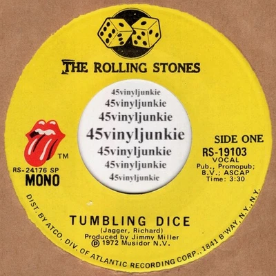 The Rolling Stones NM 45 rpm "Tumbling Dice" on Rolling Stones Records - Image 1 of 2