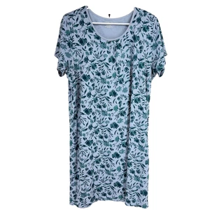 LL Bean Mujeres 1X Camisón Pijama Vestido de Noche Floral Vestido para Dormir Algodón Supima - Imagen 1 de 7
