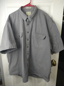 Cabela's Men's 3XL Stonewash Canvas Gray Utility SS Button Pocket Shirt Rugged - Picture 1 of 10