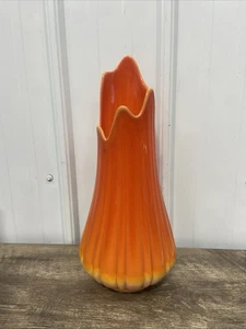 Vintage 16,5" LE Smith orange gerippte Swing Vase bittersüß. Neuwertig! - Bild 1 von 14