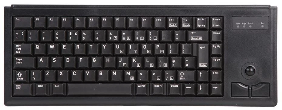 CHERRY Keyboard dengan Trackball G84-4400, Model Kompak, PS/2 (Hitam) - Image 1 of 3