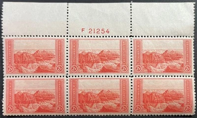 U.S. Scott #741,  Upper Sheet P.B. of 6, Grand Canyon, Arizona Issue, VF, MNH - Image 1 of 2