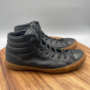 Converse Chuck Taylor Shoes Mens 9 Black Leather All-Star High-Top Gum Soles - Picture 1 of 8