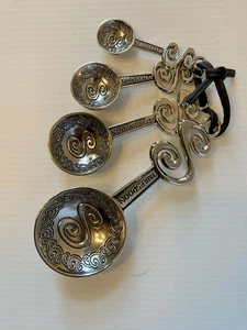 NWOT GANZ MEASURING SPOONS MONOGRAMMED “S” SET OF 4 - Picture 1 of 3