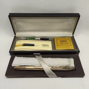 Cross Fountain Pen Pontiac Sterling Silver/14K 585 Yellow Gold with Box RARE - Picture 1 of 24