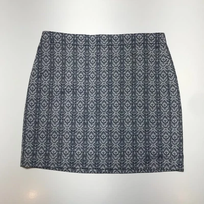 J. Crew Jacquard мини юбка женщин 6 синий белый геометрический сидит на талии новый с Ярлыками - Изображение 1 из 4