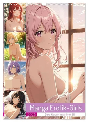CALVENDO Manga Erotik-Girls - Sexy Kurven im Anime-Stil (Wandkalender 2026 DIN A3 hoch),