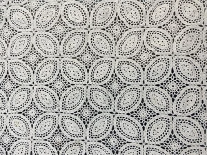 Vtg Crochet Tablecloth Scalloped Edge Off White Cotton 56” X 90” Cottagecore - Picture 1 of 12