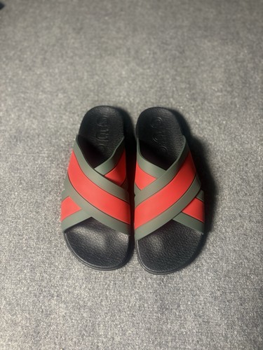 Gucci GG Supreme Men's Slide Sandals Beige Brown Logo Fabric