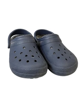 Crocs Zapatos Niños Talla C6 Azul Marino Clásico Forrado Zueco Vellón Difuso Cálido Sin Cordones Acogedor Foto 1 de 4