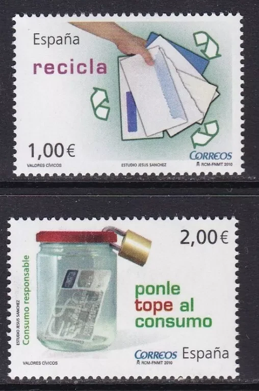 ESPAÑA (2010) SPAIN NUEVO MNH SPANIEN ESPAGNE EDIFIL 4541-4542 VALORES CIVICOS - Imagen 1 de 1