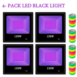4er Pack LED Schwarzlichter 150W Bühnenleuchten Party Lila Licht 96 Stück SMD3030 Chips - Bild 1 von 12