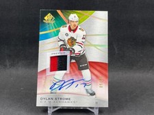 2019-20 UD SP GAME USED DYLAN STROME #35 RED SPECTRUM PREMIUM PATCH AUTO 9/15