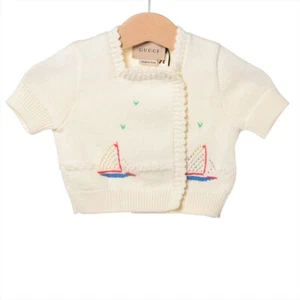 Gucci Children's Cotton & Wool Cut & Sew 6/9 Kids Ivory 722751 - Picture 1 of 7