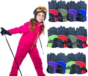 Yacht & Smith 12 Pairs Kids Ski Glove, Fleece Lined Water Resistant Gloves - Picture 1 of 9