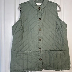 CJ Banks Steppweste Damen 1X Hellgrün Button-Down - Bild 1 von 8