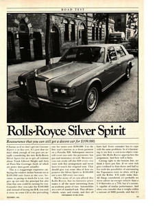 1981 ROLLS-ROYCE SILVER SPIRIT ~ GREAT 4-PAGE ARTICLE / AD - Picture 1 of 1