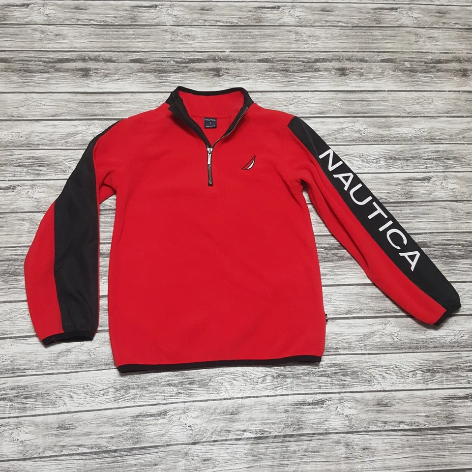 Suéter polar Nautica talla 7 niños cuarto cremallera niños rojo Foto 1 de 4