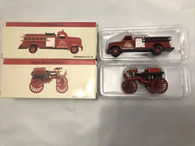 Vintage Diecast Fire Trucks 1/64 Lot Of 2 NIB 1954 Ahrens-Fox 1908 Horse Pumper - Image 1 of 4