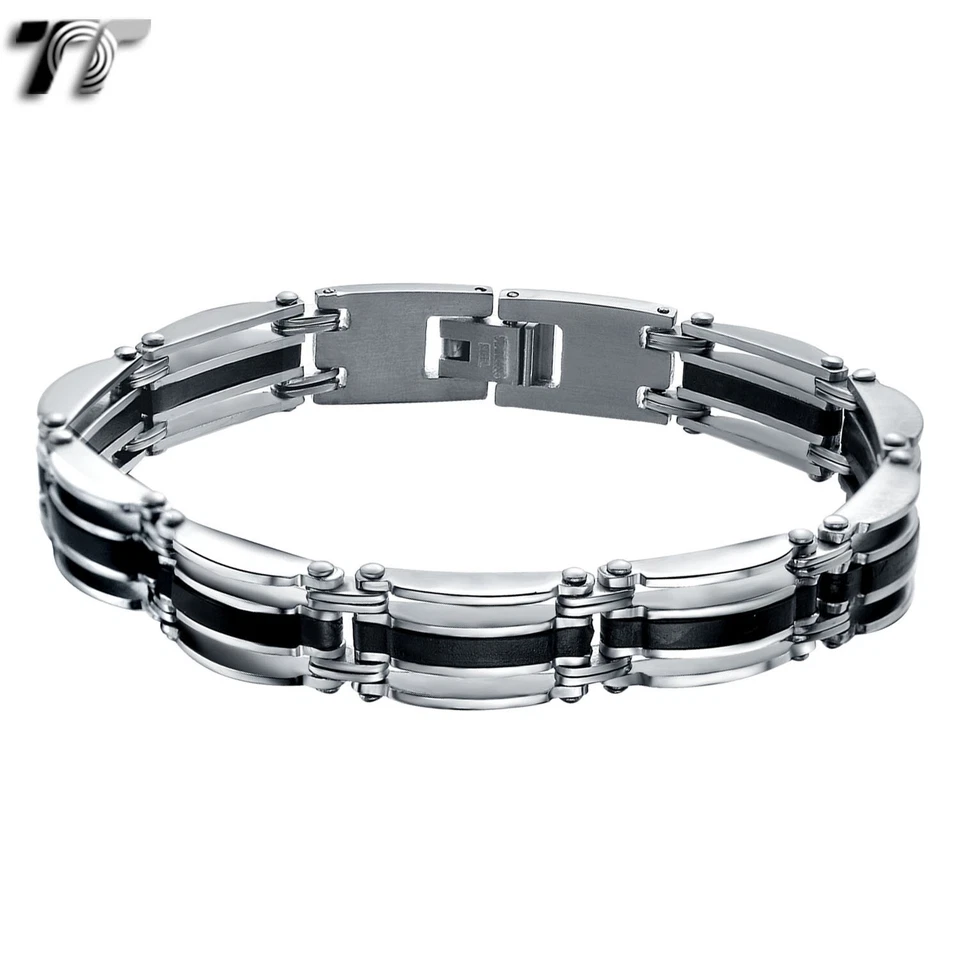 Pulsera de identificación de eslabones de acero inoxidable T&T (BBR144) Foto 1 de 1