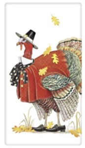 Flour Sack Kitchen Dish Towel Pilgrim Turkey Mary Lake - Thompson New - Picture 1 of 1