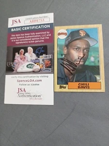 CHILI DAVIS 1987 Topps # 672 autographed signed card S.F. GIANTS 87 JSA - Picture 1 of 5