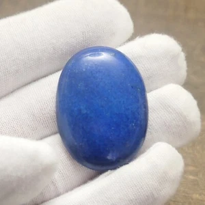LARGE Natural Blue Lapis Lazuli 61.65ct Handcut Oval Gem Cabochon; 39x28 (mm) - Picture 1 of 5