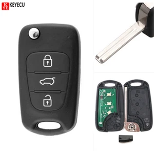 Flip Remote Car Key Fob 3Button 433MHz ID46 for Kia Rio Ceed Picanto Sportage - Picture 1 of 3