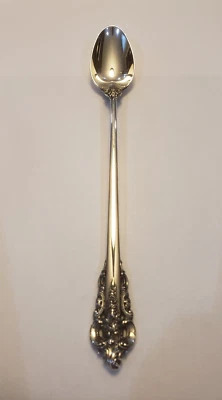 Colher de chá gelada de prata esterlina barroca Wallace Grande, sem monograma - Imagem 1 de 4