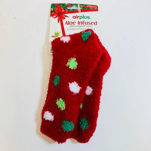 Airplus Aloe Infused Ultra Comfort Socks Women's 5-11 Red with Polka Dot New - Picture 1 of 5