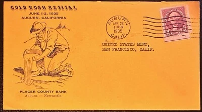 EE. UU. #720 en Gold Rush Revival 1-2 de junio de 1935 cubierta promocional, Auburn CA cncl *d Foto 1 de 2