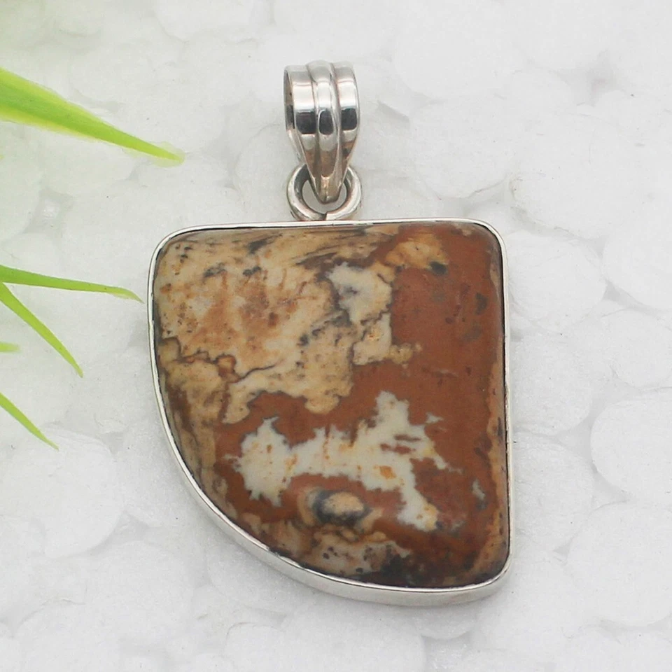 Collar de jaspe de plata 925 hecho a mano piedras preciosas joyería regalo para ella Foto 1 de 2