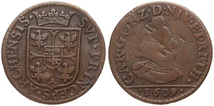 France - France 1 Liard 1609 - Principauté D' D'Arches-Charleville, Charles - Picture 1 of 1