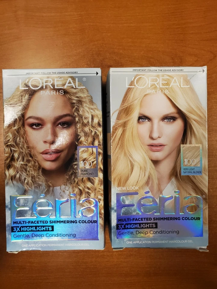Loreal Feria Multi Faceted Shimmering Hair Color 100 Pure Diamond Very Light Natural Blonde - 1 EA