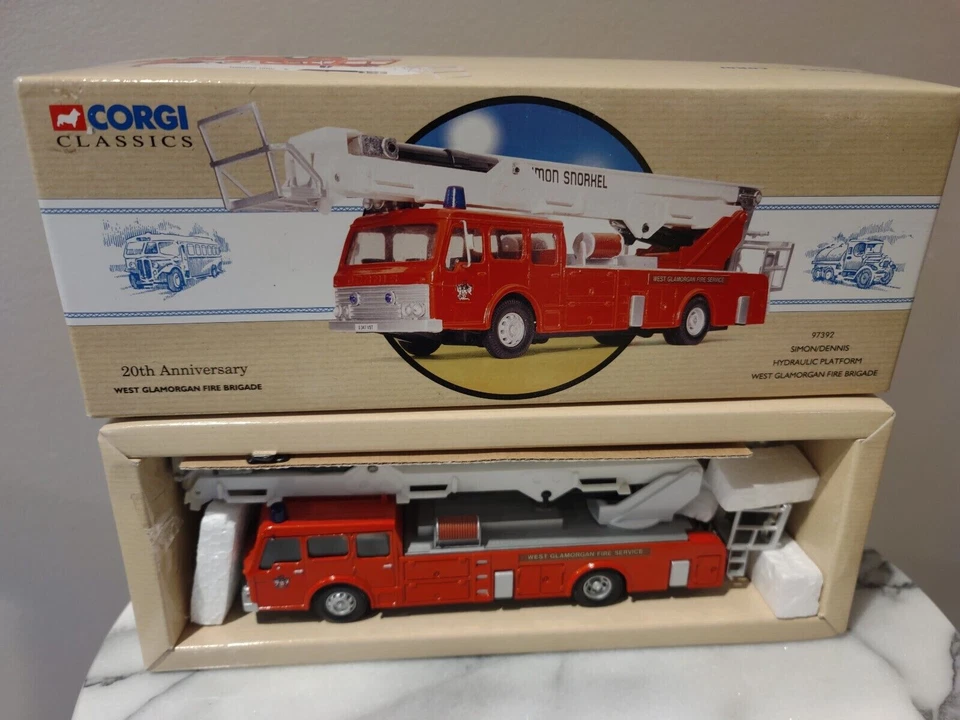 Corgi 97392 Simon/dennis Hydraulic Platform West Glamorgan Fire Brigade 20th Ann