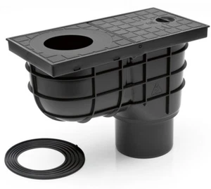 Regenrohrablauf Dachrinnenablauf Regensinkkasten DN110 schwarz 325 e - Bild 1 von 6
