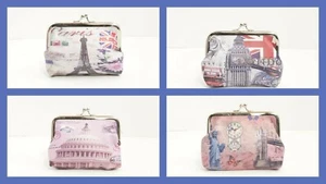 Coin Purse with Kiss Latch City Theme Choose From 4 Styles NEW - Picture 1 of 14