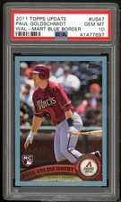 Paul Goldschmidt Rookie Card 2011 Topps Update Wal-Mart Blue Border #us47 PSA 10