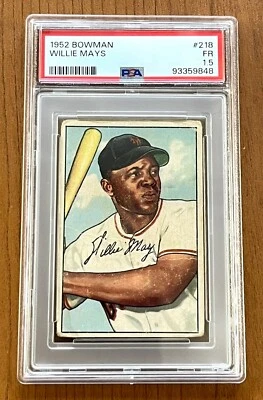 1952 Bowman Willie Mays #218 Just Graded PSA New York Giants HOF Very Rare - Image 1 of 2