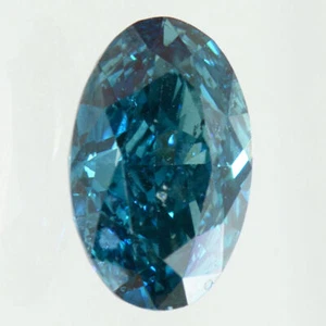 Oval Shape Diamond Fancy Blue Color Loose Real VS2 Natural Enhanced 1.00 Carat - Picture 1 of 9