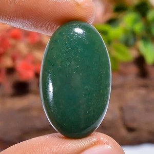 Natural Green Aventurine Oval Shape Cabochon Loose Gemstone 22 Ct. 27X16X5 mm - Picture 1 of 4