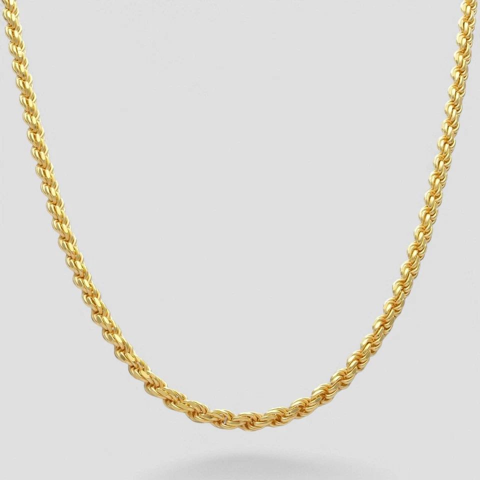 4mm Rope Chain Necklace | 18K Gold Men's Chain - image 1 of 3