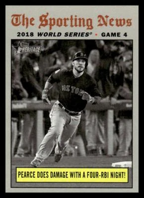 2019 Topps Heritage #308 Pearce Does Damage with a Four-RBI Night! Red Sox - Image 1 of 2