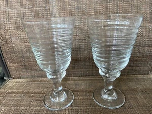 2 Libbey Sirrus klare Wasserkelche 7 3/8" gerippt mehrere verfügbar - Bild 1 von 3