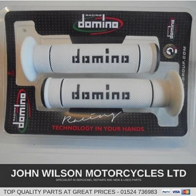 Suzuki DRZ400 2000-2008 White & Black Domino Handlebar Grips - Изображение 1 из 2