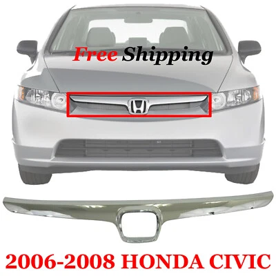 For 2006 2007 2008 HONDA CIVIC New Grille Grill Hybrid Chrome Plastic HO1200172 Foto 1 de 4
