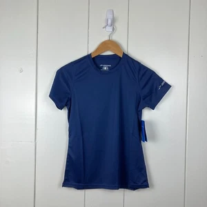 NWT Brooks Podium Short Sleeve Athletic Shirt Women's Size S Navy Blue - Picture 1 of 7