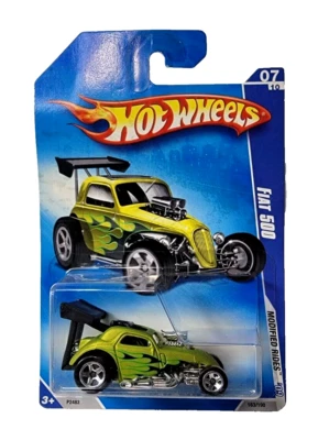 Hot Wheels Fiat 500 Modified Rides 7/10 '09 carro de brinquedo verde 163/190 carimbado - Imagem 1 de 4