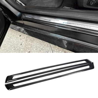 Cubierta de umbral de placa de umbral de puerta de fibra de carbono para BMW G22 G26 G82 430i M4 2021-23 Foto 1 de 4
